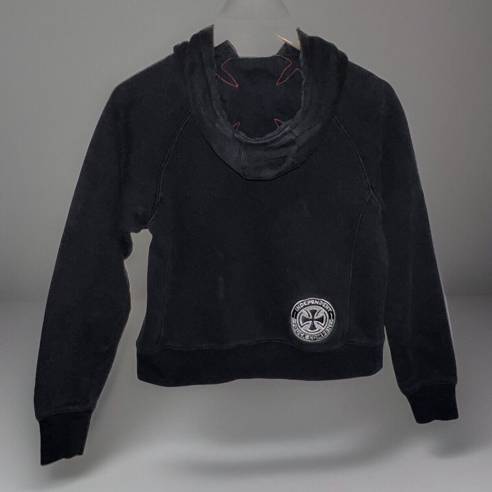 Vtg Independent Truck Co Hoodie Black Red White Sweatshirt Skater - Sz S/M - Picture 4 of 10